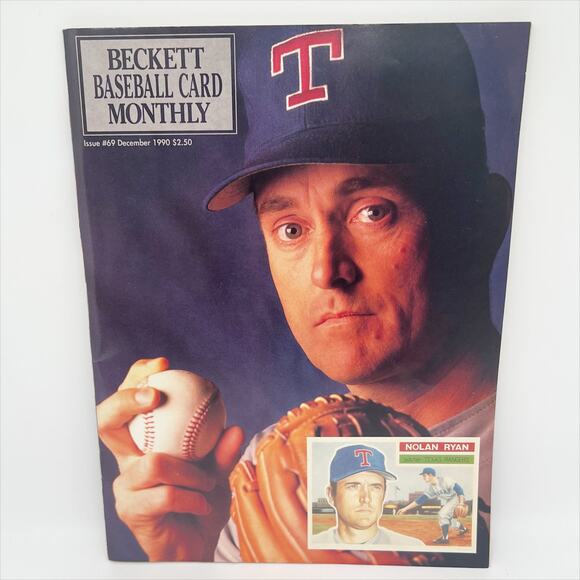 🎁 Vintage Beckett Baseball Card Monthly Magazine December 1990 Nolan Ryan - Picture 1 of 4